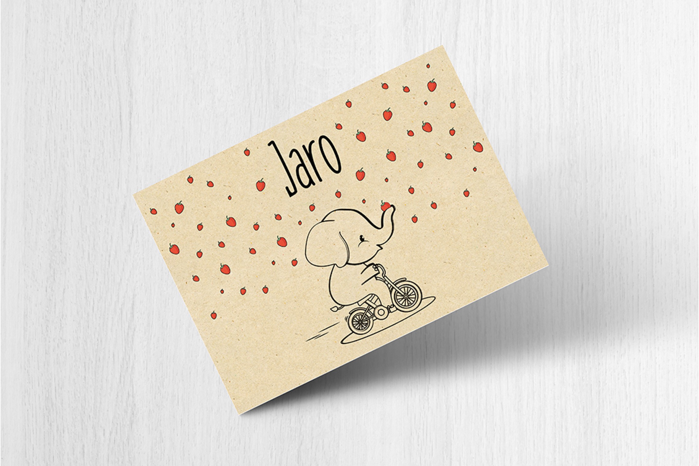 Olifantje met aardbeitjes